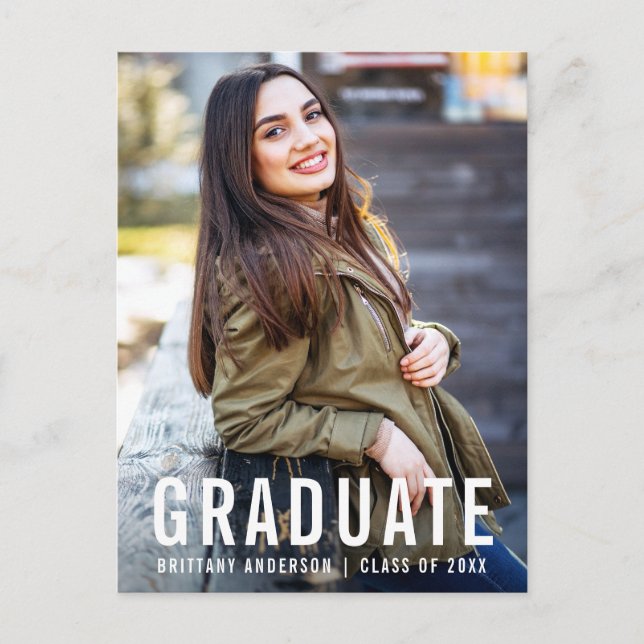 Cool moderne Graduation Party Photo W Invitation (Devant)