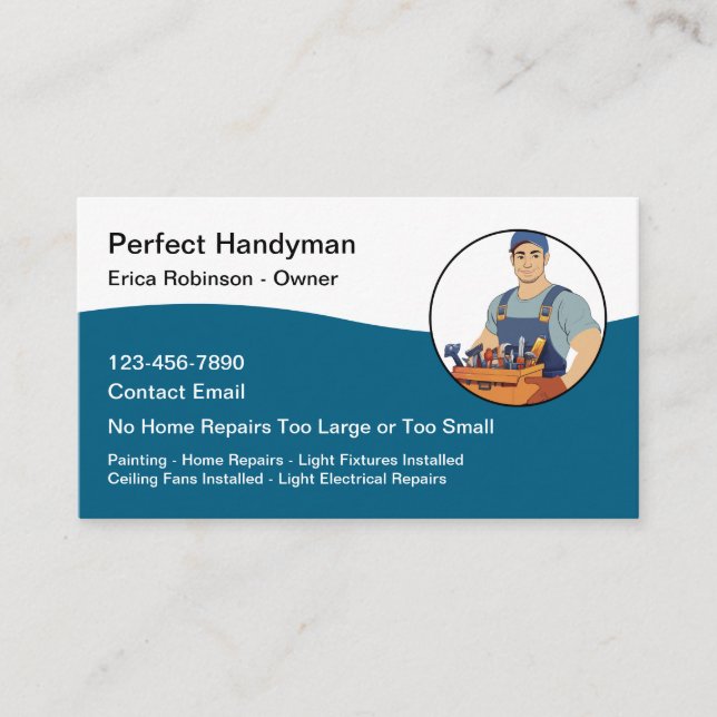 Cool moderne Handyman Cartes de visite (Devant)
