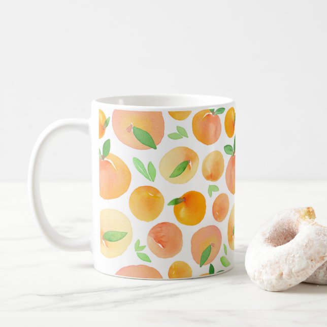 Cool moderne pêche pêche orange mug (Avec donut)