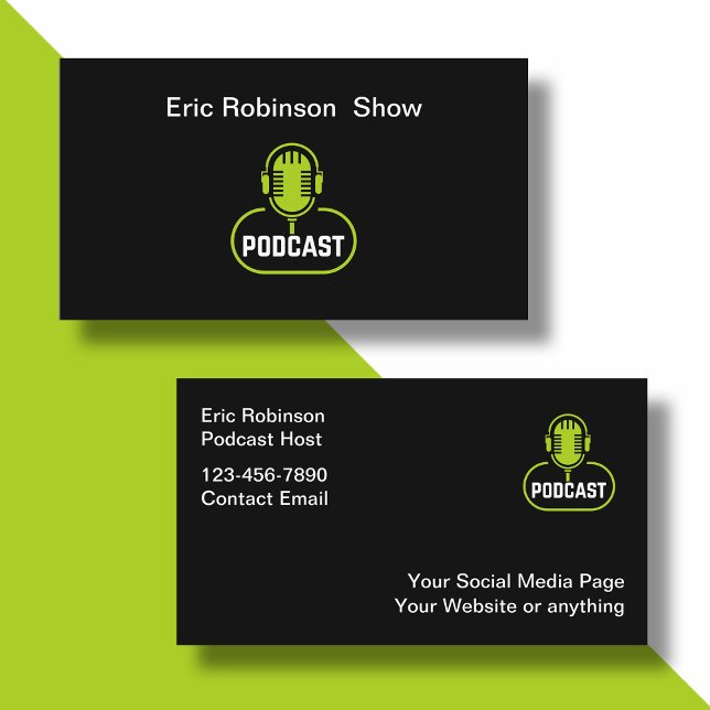 Cool Moderne Podcast Microphone Carte de visite (Créateur téléchargé)