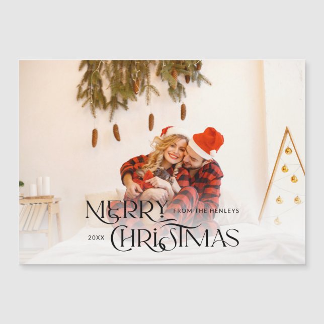 Cool Moderne Typographie de Noël Photo (Devant)