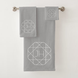 Cool monogram, style vibe   Grey & White