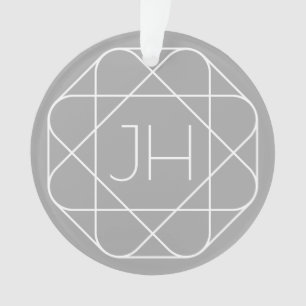 Cool monogram, style vibe   Grey & White