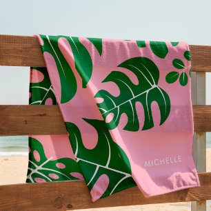 Cool Monstera Feuilles Serviette de plage personna