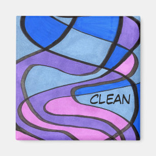 "Cool Morning" Abstract Dishwasher Status Magnet