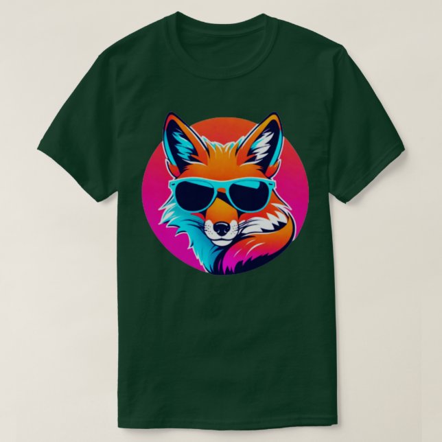 Cool Neon Fox Petite version TShirt (Design devant)
