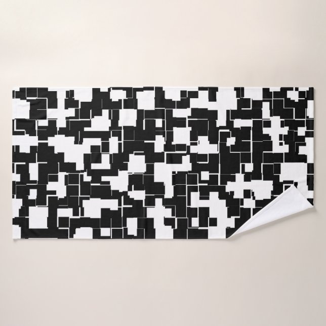 Cool noir et blanc Tendance Motif élégant (Serviette de bain)