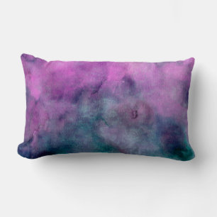 cool oreiller abstrait pourpre et turquoise