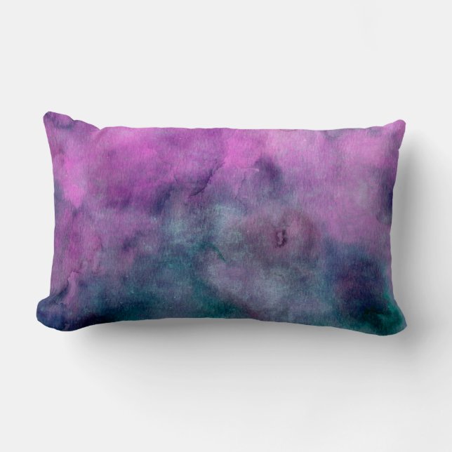 cool oreiller abstrait pourpre et turquoise (Recto)