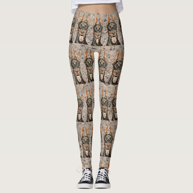 Cool Peint Doberman Pinscher Block Leggings (Devant)