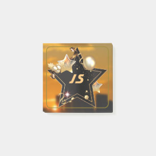 Cool Personnalisé Gold Black Stars Post-It Notes