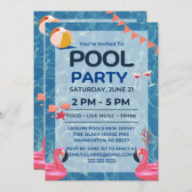 Cool Pool Party | Nage Invitation d'anniversaire