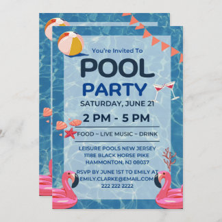 Cool Pool Party | Nage Invitation d'anniversaire