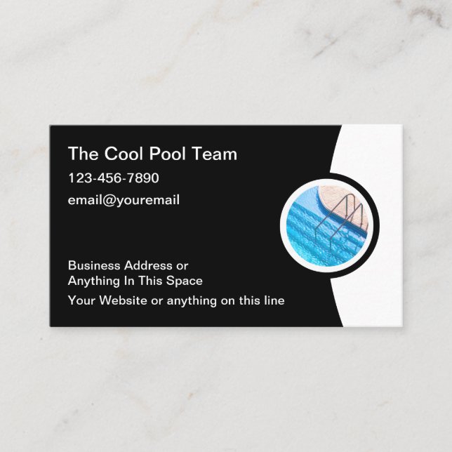 Cool  Pool Service Carte de visite Design Modèle (Devant)