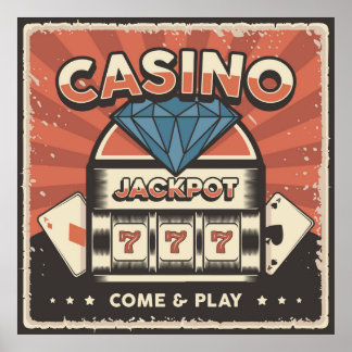 cool retro Amateurs de casino Poster