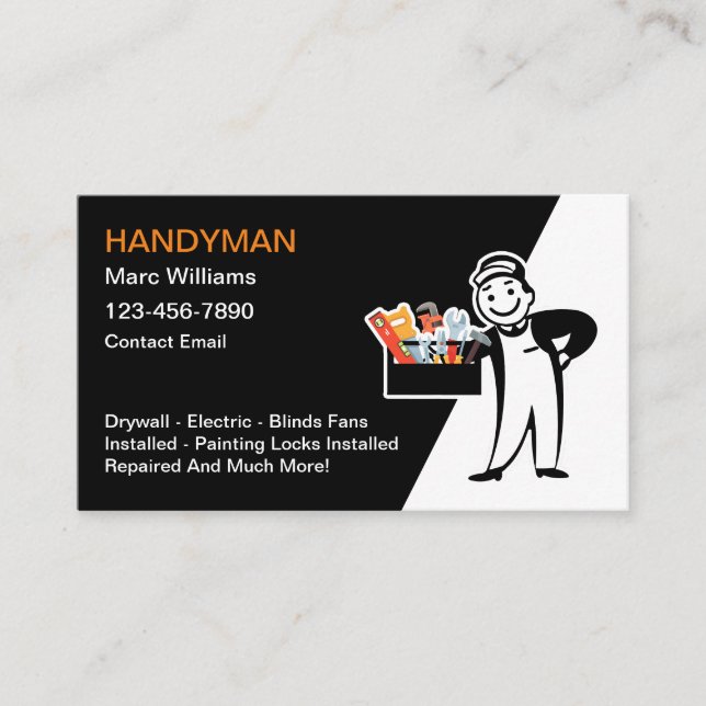 Cool Retro Handyman Cartes de visite (Devant)