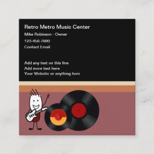 Cool Retro Music Vinyl Cartes de visite
