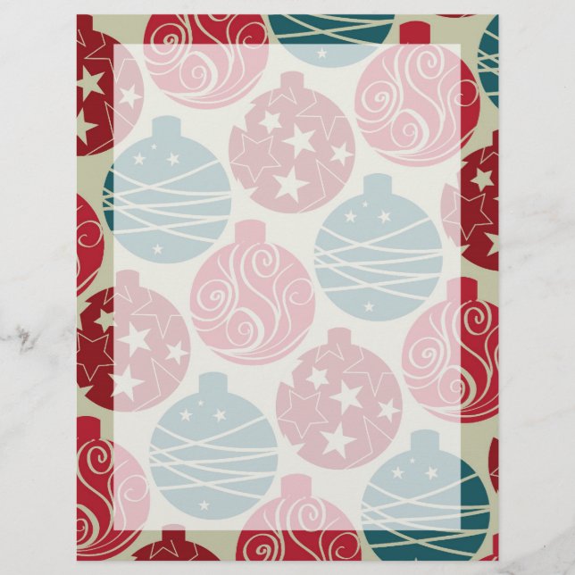 Cool Rétro ornements de Noël Rouge Bleu Cadeaux (Devant)