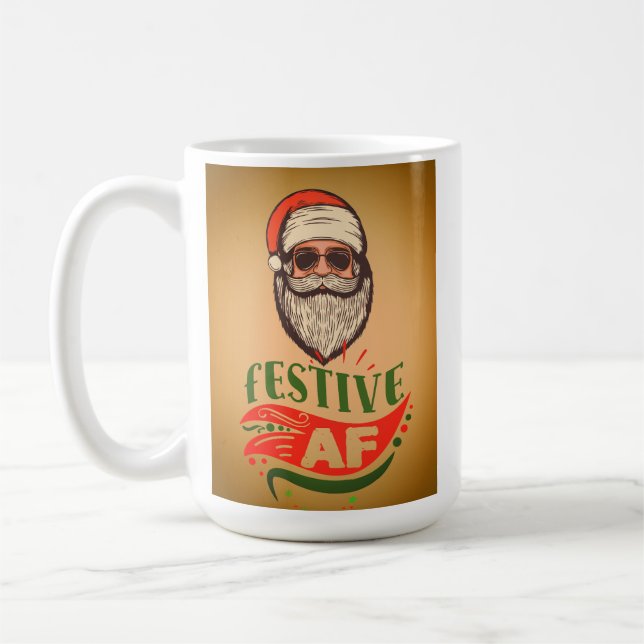 Cool Retro Père Noël Holiday Mug (Gauche)