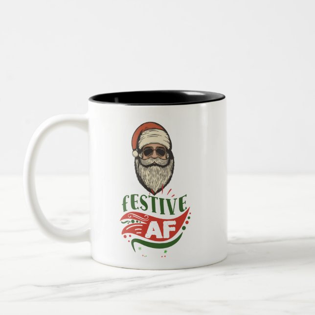 Cool Retro Père Noël Mug (Gauche)