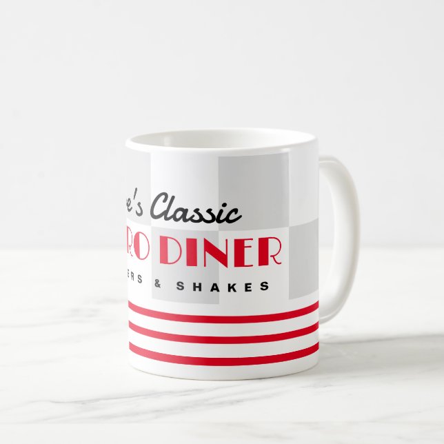 Cool retro style 50's diner café mug cadeau (Devant droit)