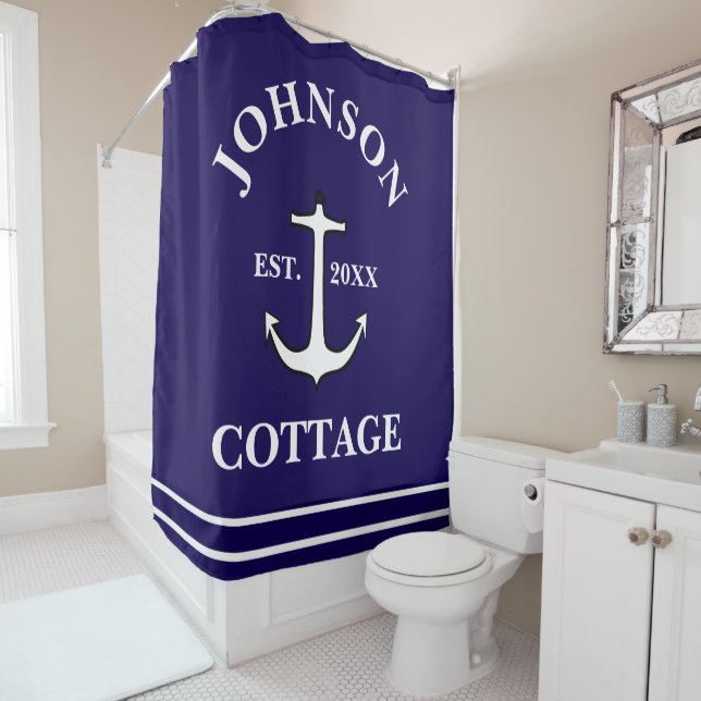 COOL! 🚤 Rideau de douche de cottage personnalisé  (En situation)