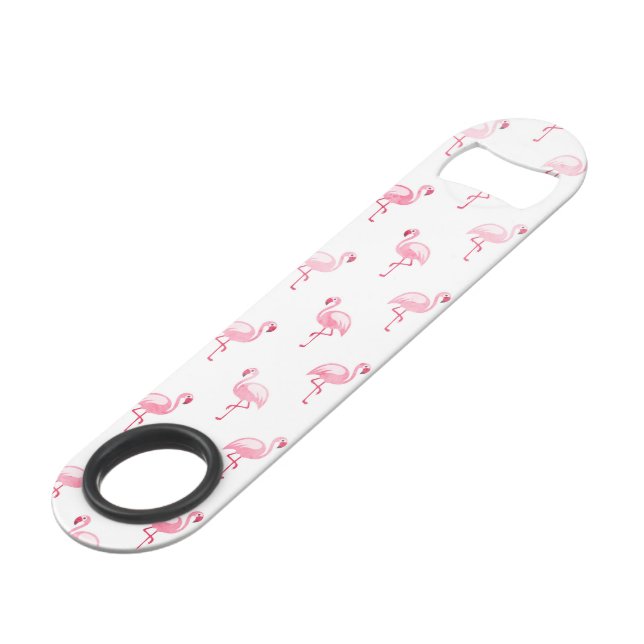 Cool rose Tropical Flamingo Patte sur blanc (Devant angulaire)