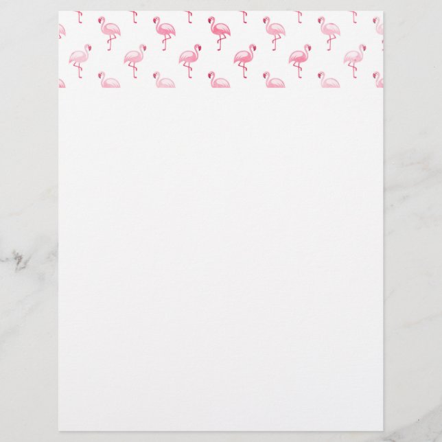 Cool rose Tropical Flamingo Patte sur blanc (Devant)