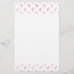 Cool rose Tropical Flamingo Patte sur blanc