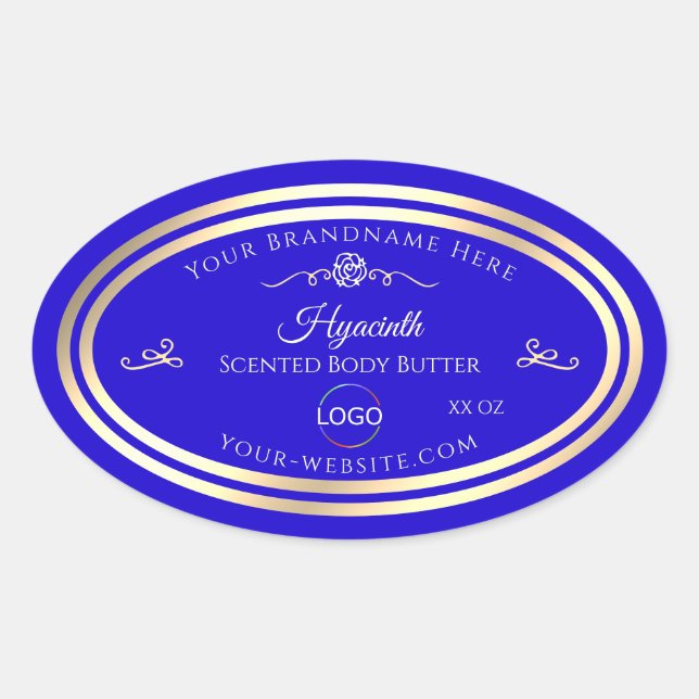Cool Royal Blue Produit Étiquette Gold Frame avec  (Devant)
