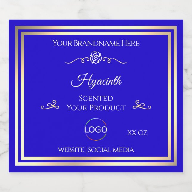 Cool Royal Blue Produit Étiquette Gold Frame avec  (Étiquettes simples)