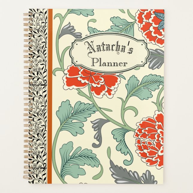 Cool Rustique japonais fleurs rouges Boho Vintage (Devant)
