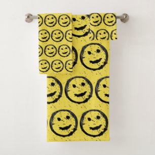 Cool Sardé Joyeux visage souriant motif jaune