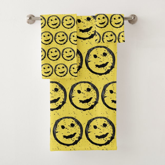 Cool Sardé Joyeux visage souriant motif jaune (En situation)