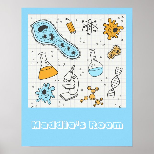 Cool science biology girl name room poster (Devant)