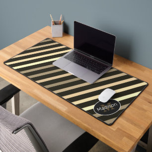 Cool sépia rétro rayures géométriques Monogramme