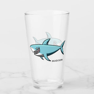 Cool Shark personnalisé nom pinte verre