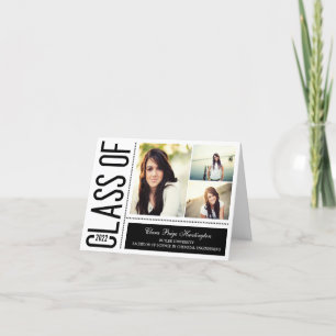 Cool simple Carte de remerciements de diplôme Noir