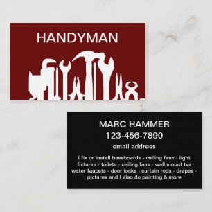 Cool Simple Handyman Cartes de visite Design