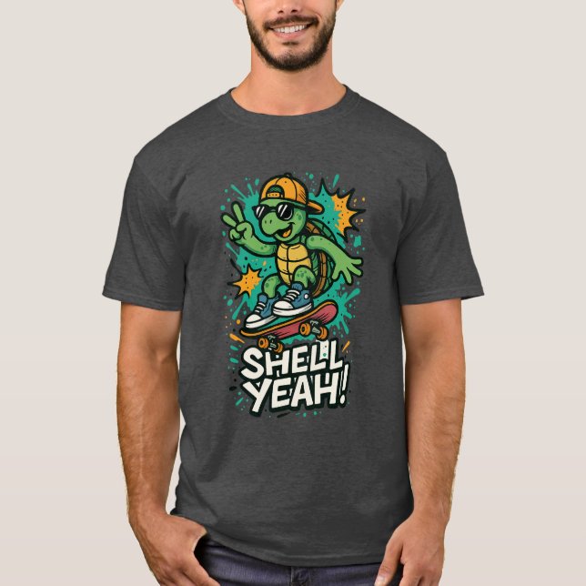 Cool Skateboard Funny Turtle Pun T-Shirt (Devant)