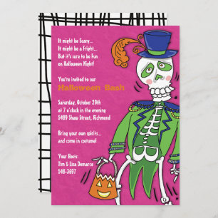 Cool Skeleton Invitation pour la fête d'Halloween