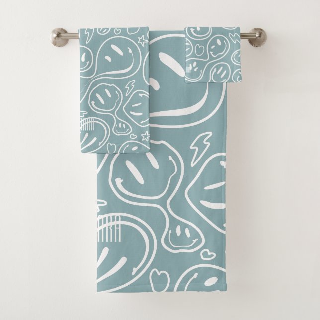 Cool Sourire visage Melting Sourire Motif Dusty bl (En situation)