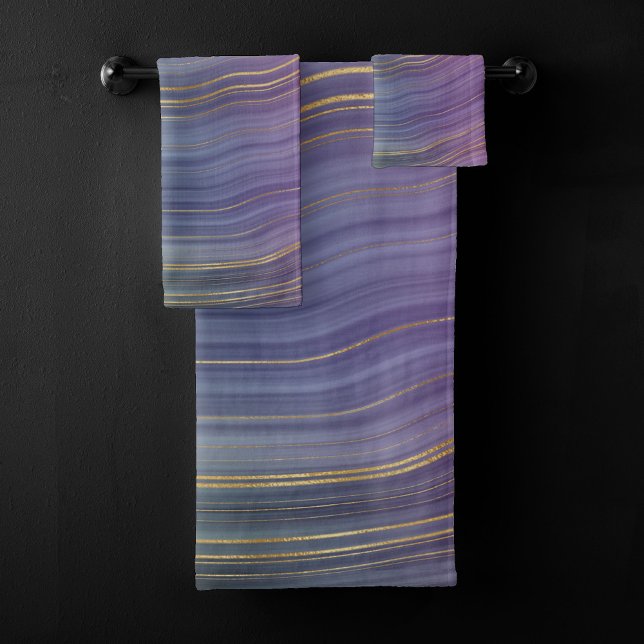 Cool Strata | Belle Agate bleu violet et or (Créateur téléchargé)