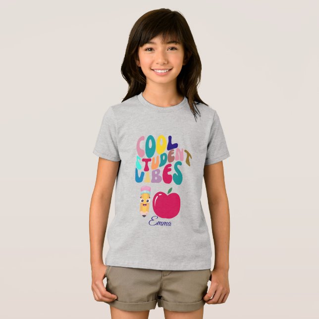 COOL STUDENT VIBES BACK TO SCHOOL KIDS TSHIRT (Recto plein)