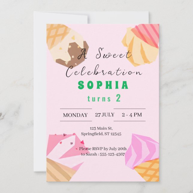 Cool Summer Popsicle Anniversaire Invitation (Devant)