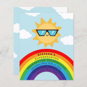 Cool Sun et Rainbow Budget pour enfants Invitation