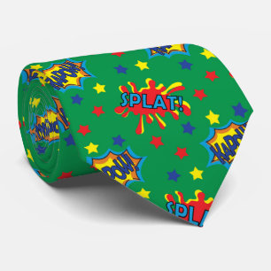 cool super héros carrelé motif cravate
