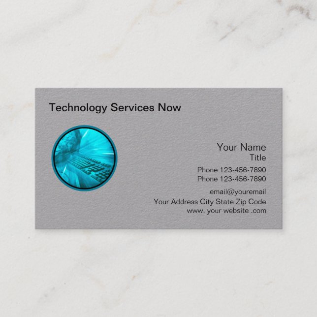 Cool technologie gris carte Stock Cartes de visite (Devant)