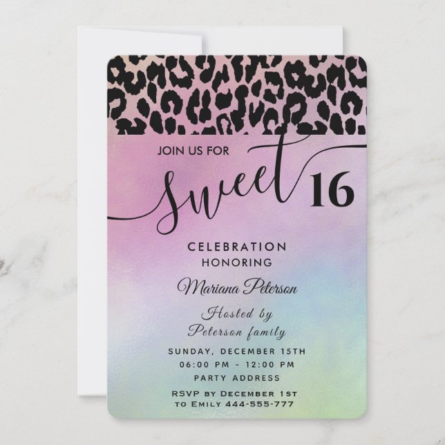 Cool tendance séduisant léopard doux 16 Invitation (Devant)