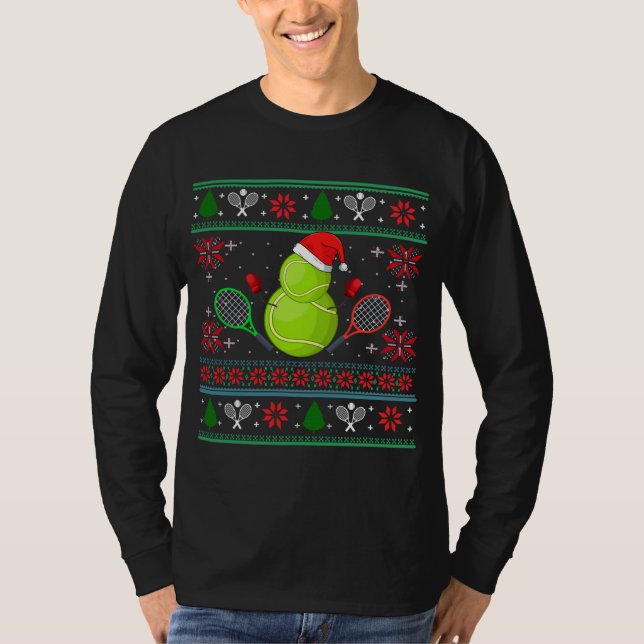 Cool Tennis Santa Hat Vilain Sweat de Noël (Devant)